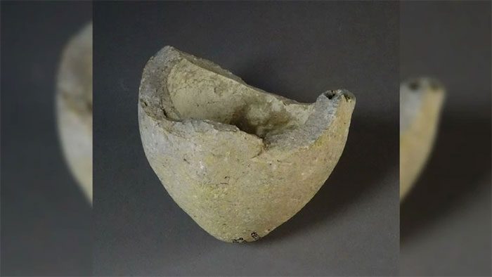 Fragments of a ceramic vessel may represent the original version of a hand grenade.