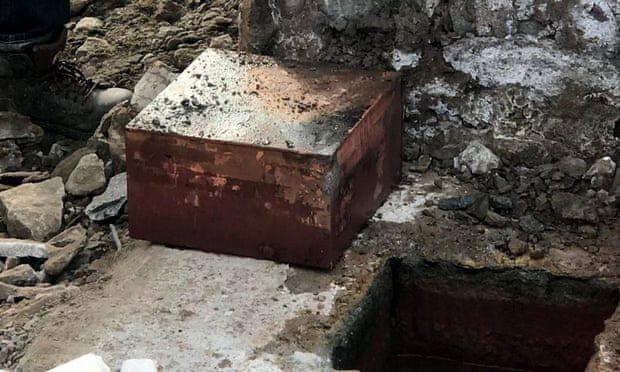  The time capsule discovered while dismantling the statue of General Robert E. Lee. 