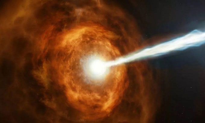 The strongest gamma ray burst in the universe.