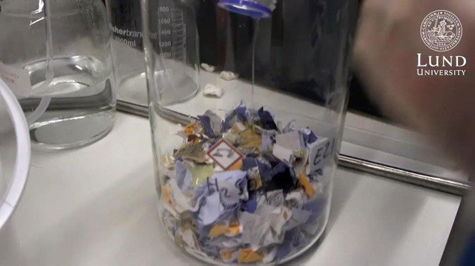 Experiment converting cotton fabric into glucose.