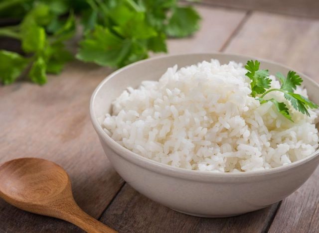 White rice is the most common type of rice.