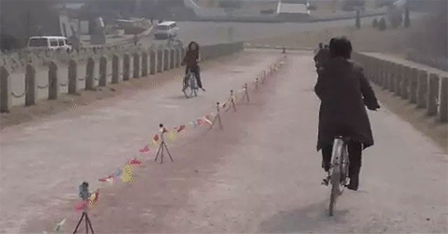 Descending requires pedaling, while ascending is effortless.