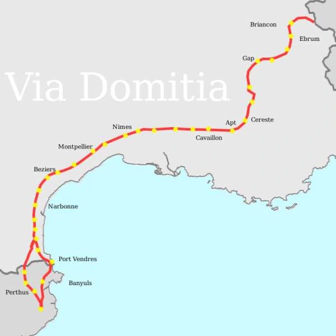 Map of the Domitian road.