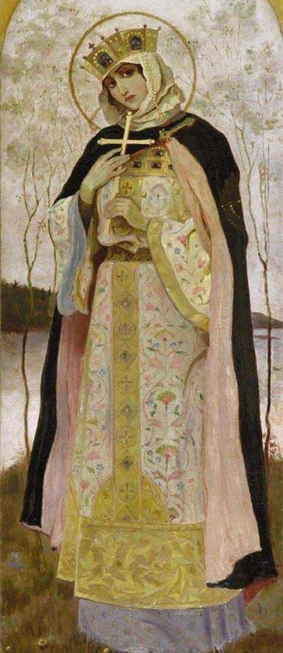 A 19th-century painting depicting Saint Olga of Kiev.