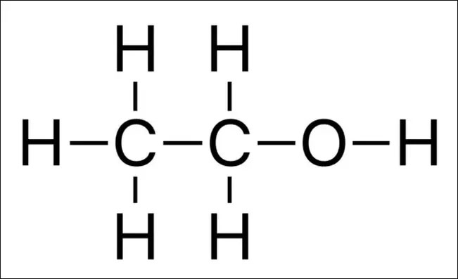 Chemical structure of ethanol