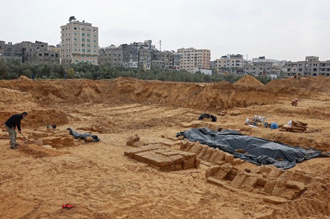 Some of the tombs excavated at the site.