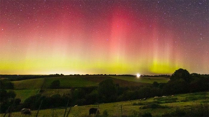 Mr. Chris Lowther unexpectedly captured images of the aurora borealis.