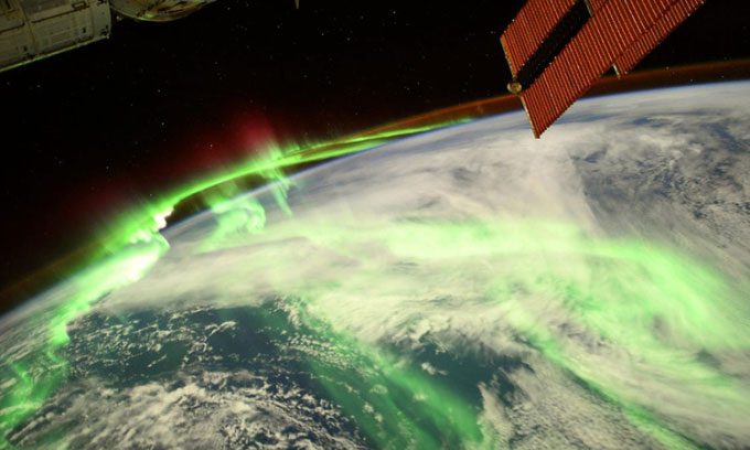 Aurora on Earth as seen from the International Space Station.