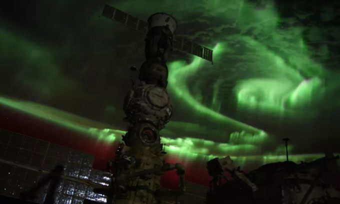 Mystical auroras viewed from the International Space Station (ISS).