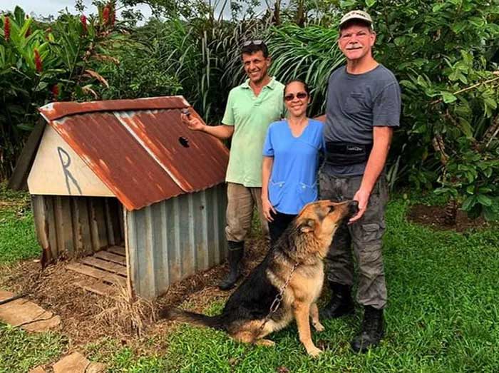 Roky the dog was unharmed when the meteorite fragment struck the crate.