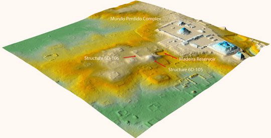 LiDAR image shows a cluster of mysterious architecture