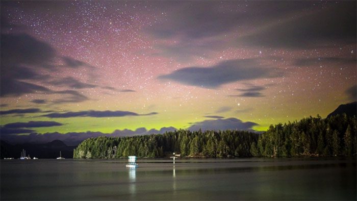 Aurora captured in Tofino (Canada) on March 30, 2022
