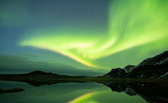 Aurora captured in western Iceland at the end of March 2022