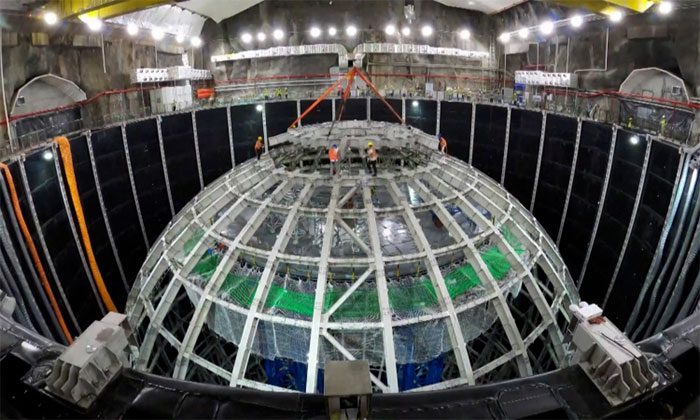 The Jiangmen Underground Neutrino Observatory is under construction.