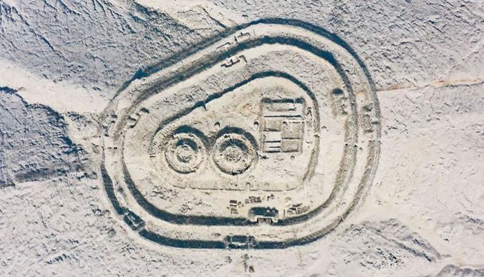 The towers were precisely constructed to mark various solar positions.