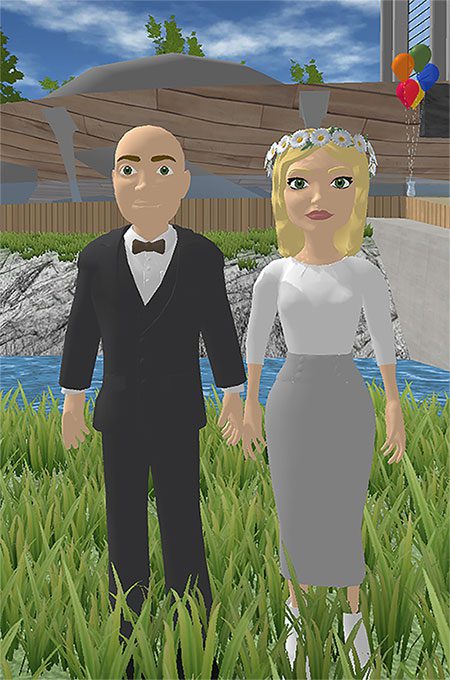 Avatars of Traci and Dave Gagnon in the metaverse.