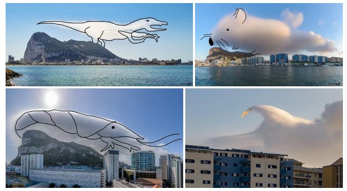 Levanter clouds compared to various animals.