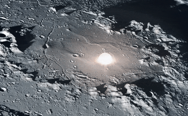 Simulation image of the rocket stage crashing into the Moon. Source: Scitechdaily