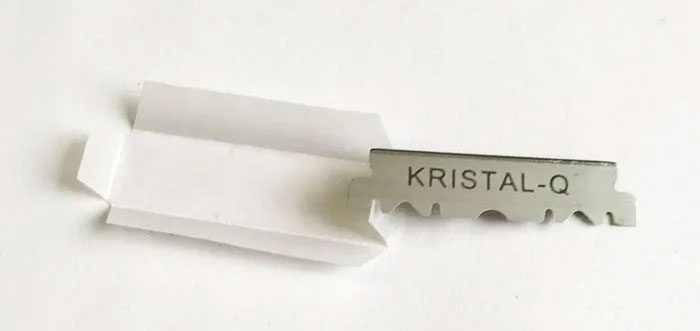 A razor blade like this will dissolve after two hours in the human stomach's acid.