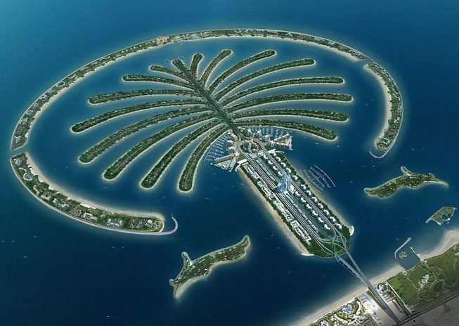 Dubai's Palm Jumeirah is home to luxurious villas.