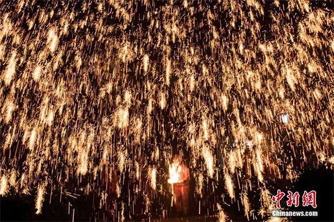 This is a rather dangerous firework ritual.