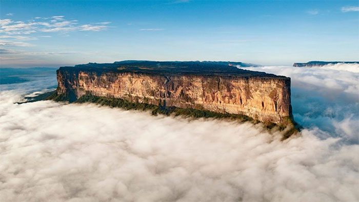 Mount Roraima shrouded in mist.