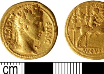 discovery of ancient coins with golden traces to test purity 121742
