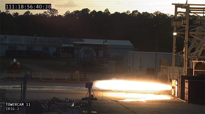 The E-2 engine chamber is entirely 3D printed from copper alloy.