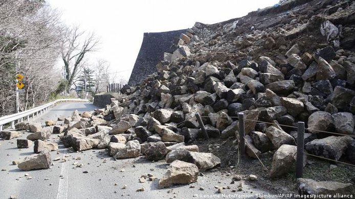 A 7.3 magnitude earthquake devastates Fukushima Prefecture, Japan