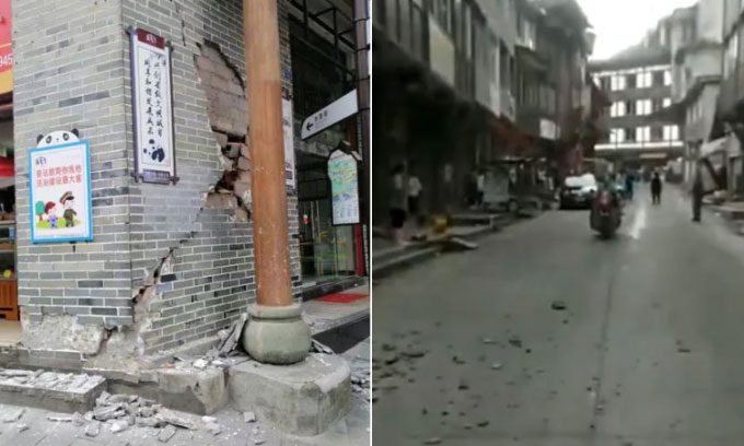 Debris scattered on the streets of Sichuan, China, after the twin earthquakes on June 1.