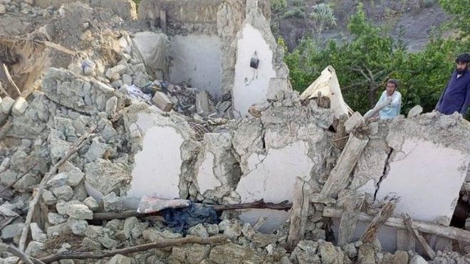 A collapsed house in Paktika Province.