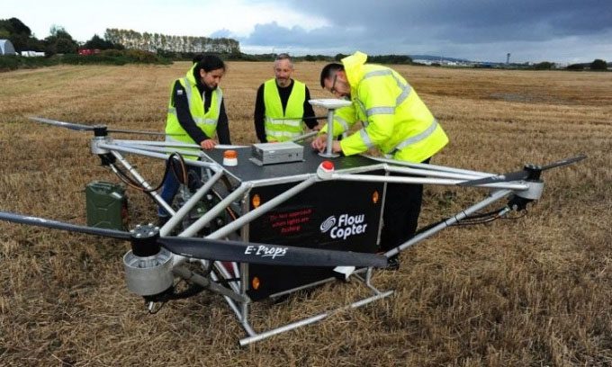 Flowcopter begins testing hydraulic drone model.