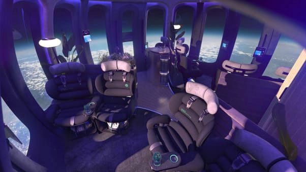 Inside the Space Neptune pressurized cabin.