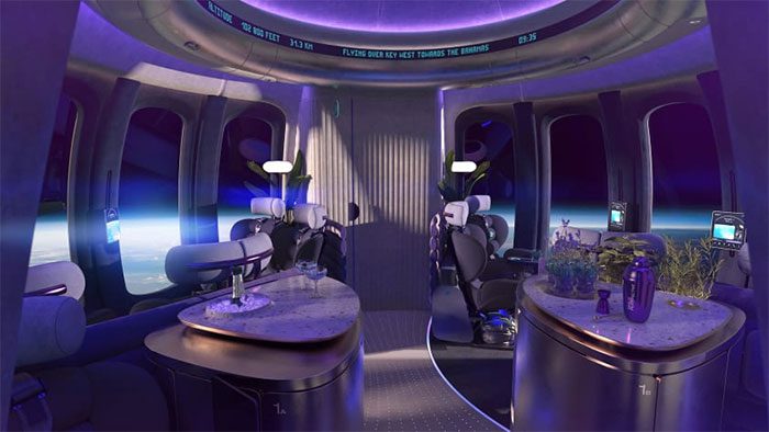 The fully stocked bar will be equipped inside the passenger cabin.