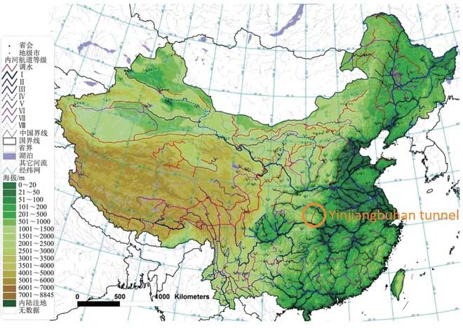 Image showing the location of the Yinjiangbuhan Tunnel.