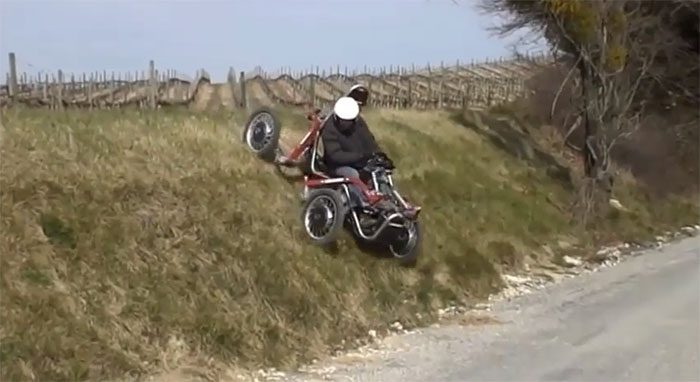 The e-Spider is equipped with a motor in each wheel.