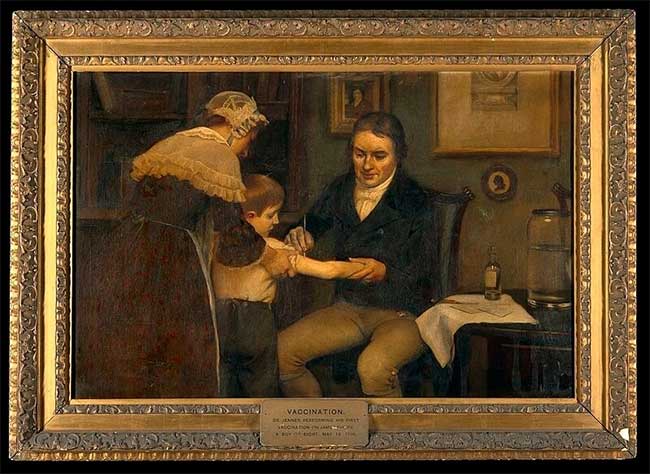 Painting of Edward Jenner vaccinating James Phipps.
