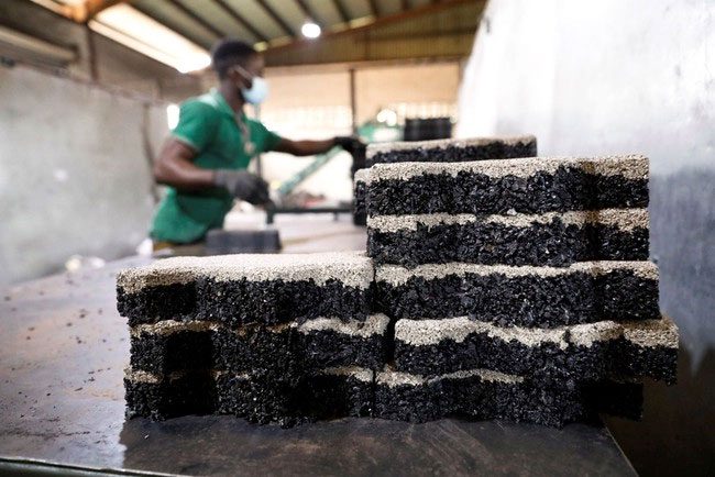 Floor Tiles Made from Tires
