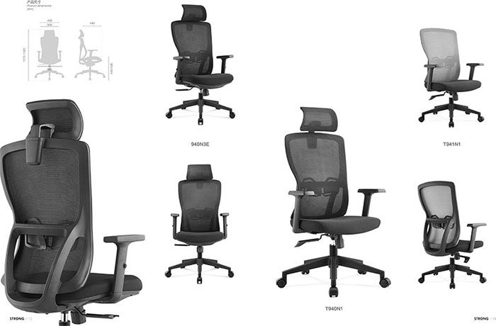 The chair allows adjustments to fit the user's body shape and desk.