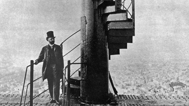 Architect Gustave Eiffel presided over the opening ceremony