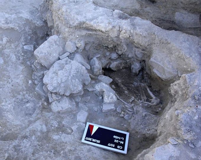 Remains of a young man excavated in Turkey.