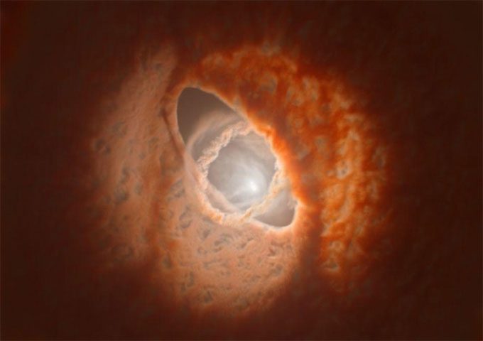The Extremely Rare GW Orionis Planet Shaped Like a Cow Eye