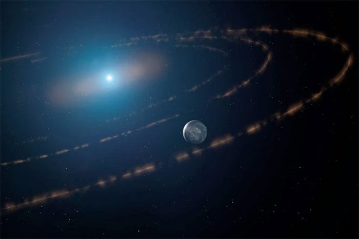 Graphic depicting the mysterious white dwarf star system recently discovered