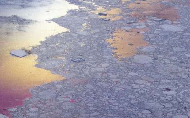 This scene looks like a painter's palette, but it's actually a sunset in Antarctica