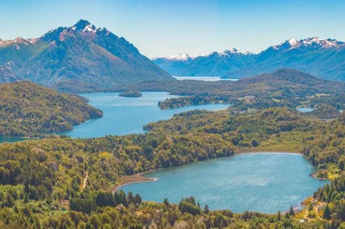 Andean Lake with mountains in Patagonia, Argentina.