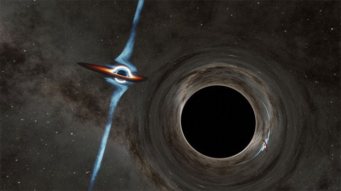 Artist's impression of merging black holes.