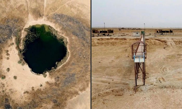 The area of the lake has shrunk to the size of a small pond.
