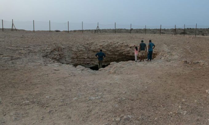 Musfur sinkhole 100m deep provides information about past geology.