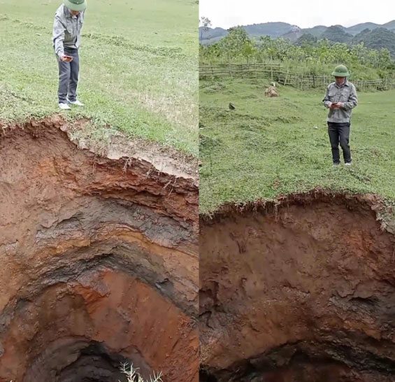 The "death hole" appeared in a flat agricultural area.