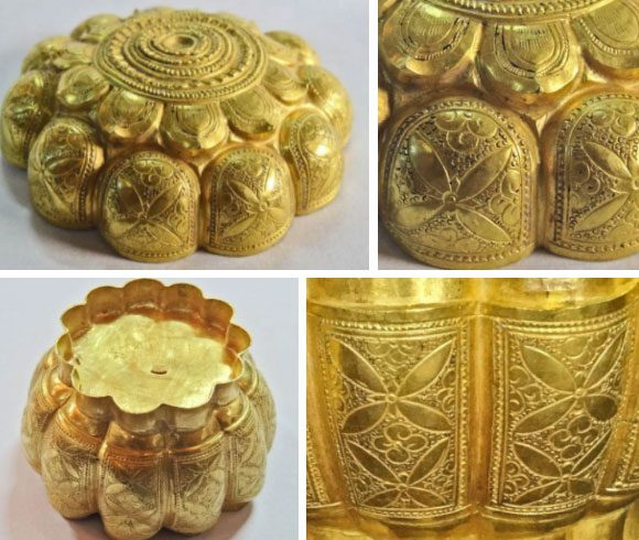 Close-up of the Golden Box of Ngoa Van - Yen Tu.
